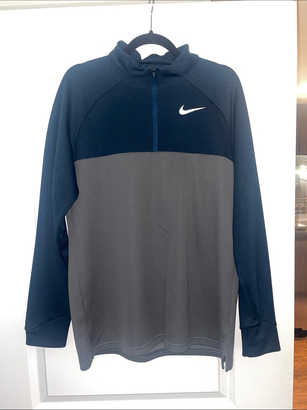 Nike Men’s Navy and Gray Quarter-Zip Golf Performance Jacket